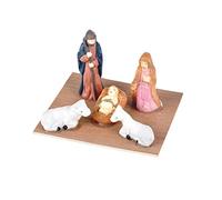 AUTOUR DE MINUIT Scene Nativite 5 Porcelain Figures Height 5.5 cm on Base