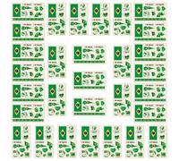 Autousa 30x Temporary Tattoos of Brazil Flag for International Competitions 2024 European Championship Football World Cup Face Waterproof Flags Stickers (30 Sheets)