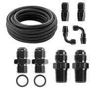 Autoutfit AN6 15FT Automatic Transmission Cooler Line Kit For 4L60E 4L65E - Black Nylon Braided Hose Kit