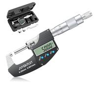 AUTOUTLET 0-25mm ABS Stainless Steel Multifunction Digital LCD Display Micrometer 0.001mm Electronic Micrometer Caliper