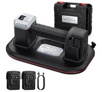 AUTOUTLET 10-Inch Dual-Motor Electric Suction Cup, 300KG Lifting Capacity, Hot-Swappable Lithium Battery, Ergonomic Anti-Slip Handle, Portable Tool Case for Tile, Glass, Stone Installation