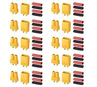 AUTOUTLET 20 PCS 10 Pairs XT30 Bullet Connectors Plugs Male & Female with Heat Shrink For RC Car/Boat/LiPo Battery