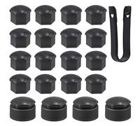 AUTOUTLET 20 Pcs Grey Wheel Nut Caps Bolt Covers 17 mm Universal including 16 Standard Ones 4 Locking Ones Removal Tool
