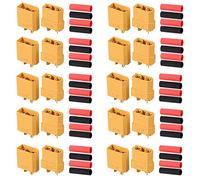 AUTOUTLET 20PCS 10 Pairs XT90 Bullet Connectors Power Plugs Male & Female with Heat Shrink for RC Car/Boat/LiPo Battery