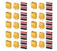 AUTOUTLET 20PCS 10Pairs XT60 Bullet Connectors Plugs Male & Female with Heat Shrink for RC Car/Boat/LiPo Battery