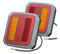AUTOUTLET 2Pcs LED Trailer Tail Lights, E-mark Certified, IP65 Waterproof, 12-30V, Multifunctional with Brake, Turn Signal & Reflector for Trailers, Trucks, and RVs