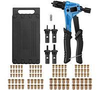AUTOUTLET 8" RIVET NUT GUN M3 M4 M5, M6, Hand Riveter Rivet Gun, Riveting Tools with 100 pcs Nut Setting System Blue