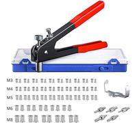 AUTOUTLET 86PCS Threaded Nut Rivet Tool Riveter Rivnut Nutsert Gun Riveting Kit M3/M4/M5/M6/M8 Red with Plastic Case