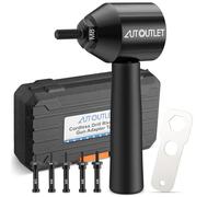 AUTOUTLET Black Electric Nut Gun Adapter with M3 M4 M5 M6 M8 Sizes, Versatile Tool for DIY, Construction, and Auto Mechanics, Complete Accessory Set with Durable Plastic Storage Case
