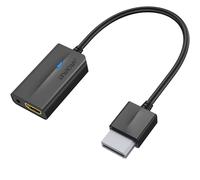 AUTOUTLET Black Wii to HDMI Converter Output Video Audio Adapter with Indicator, Wii2HDMI 3.5 mm Audio Video Output Supports 720/1080P All Wii Display Modes for Nintendo Plug & Play
