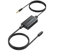 AUTOUTLET Digital Audio Translator Converts 3.5 mm Analog to Toslink SPDIF, Supports High-Res 48 KHz Audio, Perfect for Laptop and Computer Use with Home Theater Systems Anti-Interference Design