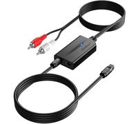AUTOUTLET Digital-to-Analogue Audio Converter, 192 kHz, Coaxial, Optical, Converts SPDIF to RCA, DAC Converter, 0.8 M RCA Plug + 1 M Optical Cable for HDTV DVD Blu-ray Sky