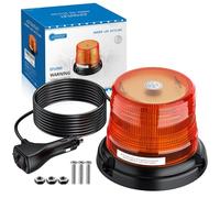 AUTOUTLET LED Rotating Flashing Amber Beacon | 12LED 10V-30V Magnetic Flashing Beacon Warning Light | Emergency Vehicle Safety Light CE, ROHS, ECE R10 R65 Certified for Trucks and Forklifts