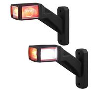 AUTOUTLET LED Trailer Marker Lights, 2 PCS Position Lights White Red Amber, 10-30 V, Waterproof, Side Marker Lights with Dual E9 Mark & Silicone Base for Trucks and Cars (140 mm)