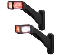 AUTOUTLET LED Trailer Marker Lights, Reflective Cup Design Brighter, 2 PCS Position Lights, 10-30 V, Waterproof, Side Marker Lights with Dual E9 Mark & Silicone Base for Trucks and Cars (187 mm)