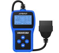 AUTOUTLET OBD2 Diagnostic Scan Tool Blue with DTC Definition, 88 Live Data Streams, 9 Protocol Compatibility, Battery Test, Multilingual, Accurate Fault Code Analysis, Voltage Detection and Monitoring