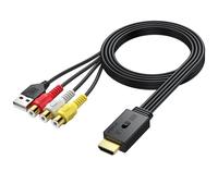 AUTOUTLET RCA to HDMI Converter 1080P/720P HD Conversion, Relive Your Childhood with Retro Games on Modern TVs, Built-in Cable, Instant Plug & Play for Wii, PSOne, PS2, N64 with 60cm Cable & HDMI Plug