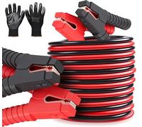 AUTOVIEW 8ft,12ft,16ft,20ft Jump Leads 800AMP, 1200AMP Booster Cables Heavy Duty Battery Jump Leads with Working Gloves and Carry Bag (20FT (6.10 Meter) - 1200 AMP (0.30MM x 337 x OD13.5MM))