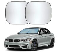 Autovir 2 Piece Car Windshield Sun Shade Foldable | Front Windshield Shade for Superior Sun, Heat, and UV Rays Protection | Sunshade for Car Ensuring Interior Protection | Medium (31"x28")