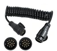 AUTOXBERT 13 Pin Male-Male Waterproof Coiled Trailer Extension Cable 3M, 12V 13 Core Spiral Tow Wiring Lead For Caravan Trailer Light Board Tractor Truck