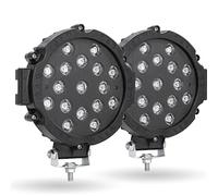 AUTOXBERT 7Inch LED Spot Lights, 51W Round LED Work Lights 12V 4X4 Fog Driving Lamps for Truck Offroad Tractor ATV Boat SUV, Pack of 2