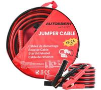 AUTOXBERT Battery Jumper Cable, 3M 500AMP 6AWG Heavy Duty Battery Jump Leads Battery Starter with Zipper Carry Case Working Gloves Wire Brush for Car Van Truck (3M 500AMP 6AWG)
