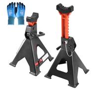 AUTOXBERT Jack Stands, 3 Ton (6,000 lbs) Capacity Axle Stand Steel Double Locking Pins,10.8-16.3 inch Adjustable Height with Rubber Block for Car Van Repair, 1 Pair