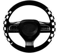 AUTOXBERT Soft Plush Car Steering Wheel Covers Universal Checkered Plaid Wheel Protector Winter Keep Warm Steering Wheel Cover Fit for Truck, SUV, Cars