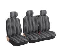 AUTOYOUTH 2+1 Van Seat Covers Set - Baja Retro Ethnic Style, Padded Triple-Layer Spill Protection, Universal Airbag Compatible Interior Accessories for Transit, T4/T5, Vivaro (Gray)