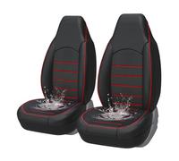 AUTOYOUTH Car Accessories Car Seat Covers Universal Front Pair Waterproof PU Leather Seat Covers for Cars & Supports & Airbag Compatible Auto Parts Car Seat Protector Car Seat Cushions, Red