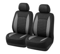 AUTOYOUTH Car Seat Cover, Universal Front Seat Cover, Black and Grey, Compatible with Most Vehicles