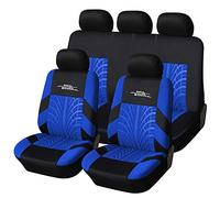 AUTOYOUTH Car Seat Covers, Front Seat Covers with Split Car Bench for Women, Full Set of Seat Protectors, Blue, 9 Pieces