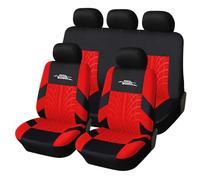 AUTOYOUTH Car Seat Covers, Front Seat Covers with Split Car Bench for Women, Full Set of Seat Protectors, Red, 9 Pieces