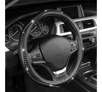 AUTOYOUTH Steering Wheel Cover, Crystal Studded Rhinestone Bling Styling for Car, SUV, Truck Heavy Duty, Anti-Slip, Excellent Grip Standard Size 15 inch