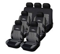 AUTOYOUTH Three Row Car Seat Covers with 7 Headrests Universal Fit Seat Cover Set for Cars Auto Trucks SUV Airbag Compatible and Rear Split 7 Passenger Seat Covers Full Set Gray