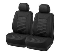 AUTOYOUTH Universal Car Seat Covers for Front Seats, Black, Polyester with Horizontal Quilted Seams, Easy Installation, Breathable Material