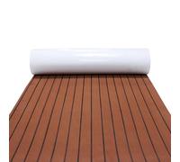 autozen Eva Foam Boat, 240 * 90cm Self-Adhesive Boat Flooring Non-Slip Marine Carpet for Ship Decks, Yachts, Motorboats, Surfboards, Swimming Pools,Dark brown with black seam lines