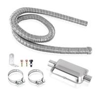 autozen Heater Exhaust Pipe with Muffler, 120cm two-layer Stainless Steel generator exhaust hose with 2 Clamps Air Heater Exhaust Pipe for Diesel Gas Vent Hose Heating