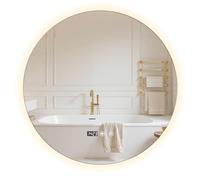 Autrfso 23.6" Round Bathroom Mirror for Wall, Frameless Vanity Mirror with 3 Adjustable Light Color, Wall Mounted Mirrors for Over Sink, Bedroom, Entryway, Living Room 60x60cm UK