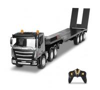 Autrfso Remote Control Car Toys, 9-Channel RC Flatbed Truck Toy with Light,&Sounds, 2.4Ghz RC Container Transporter Trucks for Boys Grey