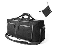 Autrucker Travel Duffel Bag 65L Foldable Holdall Luggage Bag with Shoes Compartment Waterproof Overnight Bag Sports Bag for Men Women (Black)