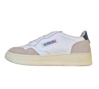Autry AULM LS28 Unisex Medalist Leather and Suede Sneakers White + Blue, White, Blue, 5 UK