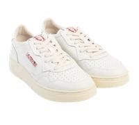 Autry - Medalist Low Leather Sneakers Statue Of Liberty Logo White & Red 36