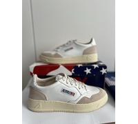 Autry Medalist Low Sneakers in White Leather Beige Suede AULW LS33 Size 38 UK 5