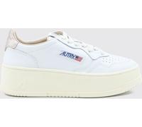 Autry Medalist Platform Low Sneakers in Leather with Perforated Toe and Cut-Out Logo - Size: 37 - female