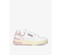 Autry Womens Pink Comb Clc Brand-embroidered Leather Low-top Trainers Eur 37 / 4 Uk Women