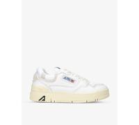 Autry Womens White Clc Brand-embroidered Leather Low-top Trainers Eur 36 / 3 Uk Women