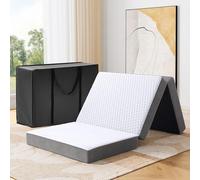 Autsel Foldable Folding Mattress Single, Tri-fold Memory Foam Mattress with Washable Cover, Fit for Travel, Camping, Floor, Guest Bed (90x190x15cm)
