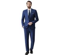 Autsel Mens Suits 2 Piece Slim Fit One Button Wedding Dress Tuxedo Classic Suit Blazer Trousers Navy Blue XL