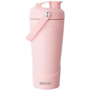 Autsel Protein Shaker - 750ml Stainless Steel Shaker Bottle for Fast, Clump-Free Mixing | Insulated Metal Protein Shaker Cup with MixBall & Handle, Leak-Proof & BPA Free, Pink